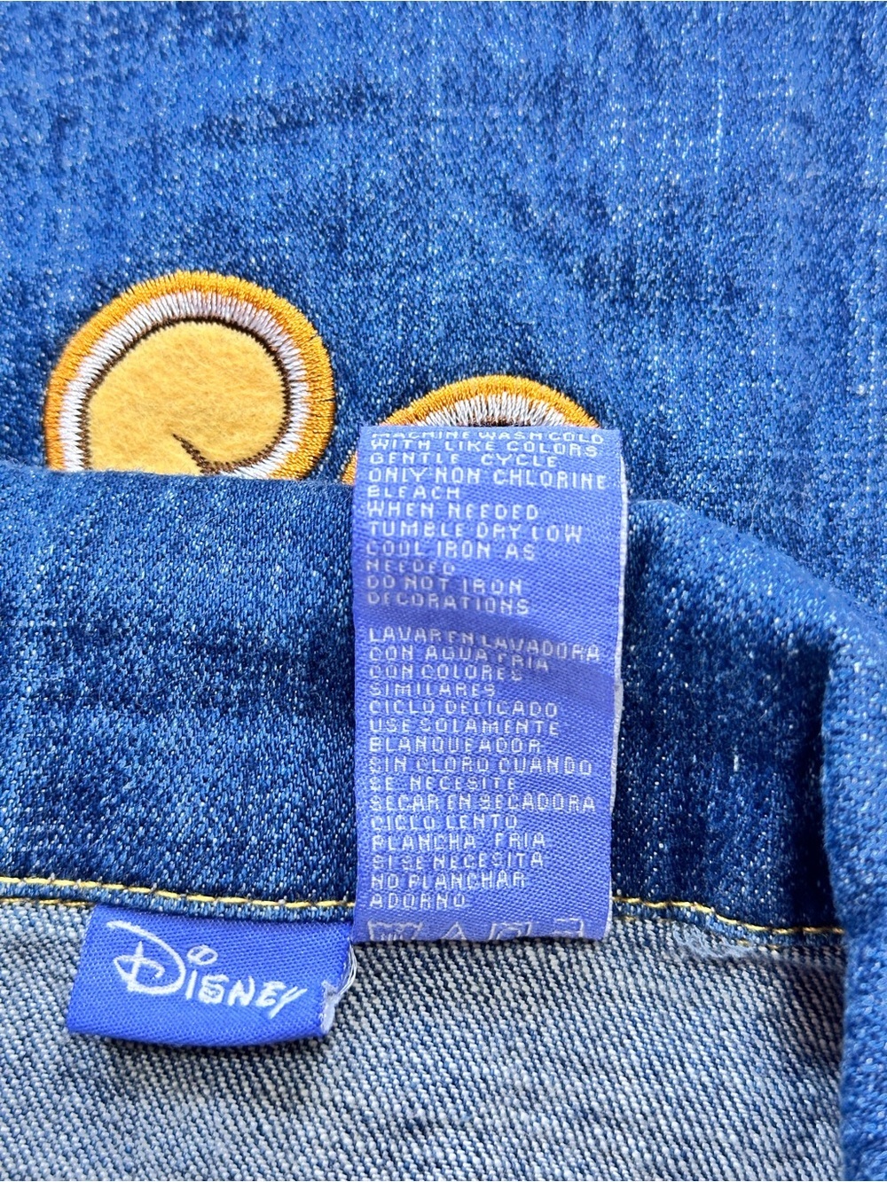 Kids vintage’s 90s Winnie the Pooh Denim Jacket Embroidered Back Patch Japanes - Picture 12 of 14